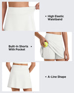 G4Free - G4Free BareFeel High Waisted Tennis Skirt for Girls with Built-in Shorts & Pockets -GF26HG932A001A-S