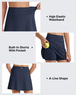 G4Free - G4Free BareFeel High Waisted Tennis Skirt for Girls with Built-in Shorts & Pockets -GF26HG932A001A-S