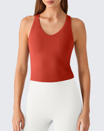 G4Free - G4Free BareFeel Racerback Tank Top with Removable Padded Bra -GF26L896A001A-S