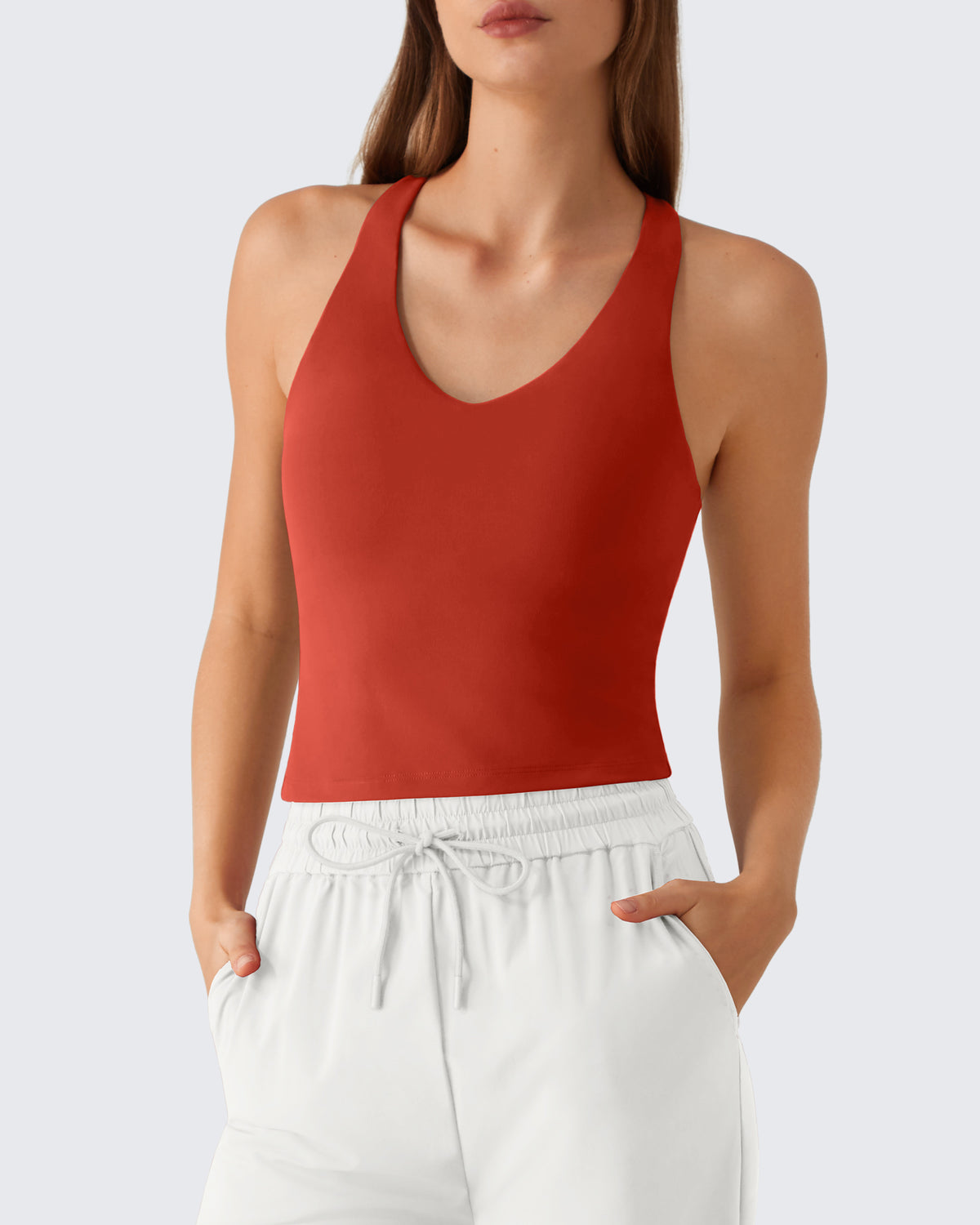 G4Free - G4Free BareFeel Racerback Tank Top with Removable Padded Bra -GF26L896A001A-S