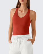 G4Free - G4Free BareFeel Racerback Tank Top with Removable Padded Bra -GF26L896A001A-S