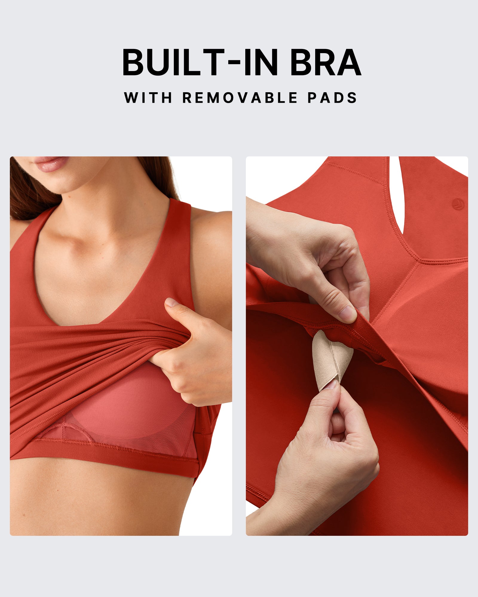 G4Free - G4Free BareFeel Racerback Tank Top with Removable Padded Bra -GF26L896A001A-S