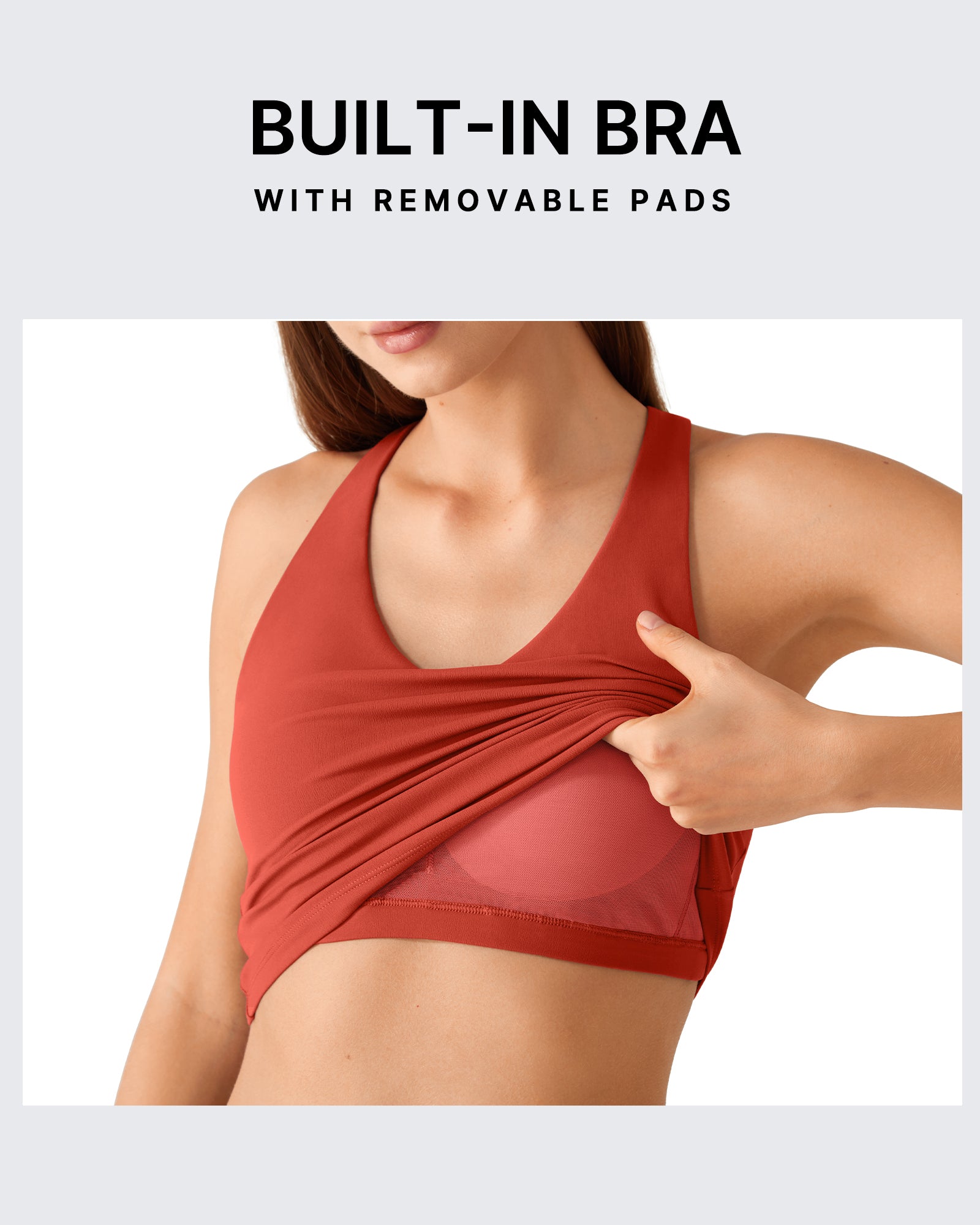 G4Free - G4Free BareFeel Racerback Tank Top with Removable Padded Bra -GF26L896A001A-S