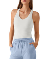 G4Free - G4Free BareFeel Racerback Tank Top with Removable Padded Bra -GF26L896A001A-S