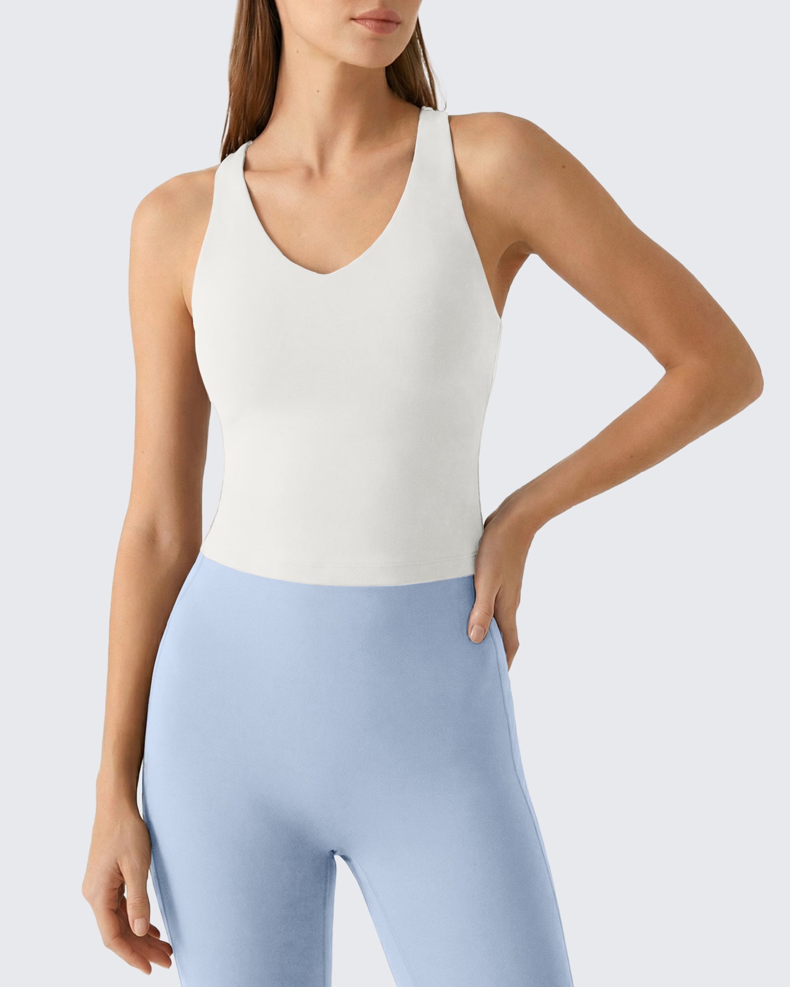 G4Free - G4Free BareFeel Racerback Tank Top with Removable Padded Bra -GF26L896A001A-S