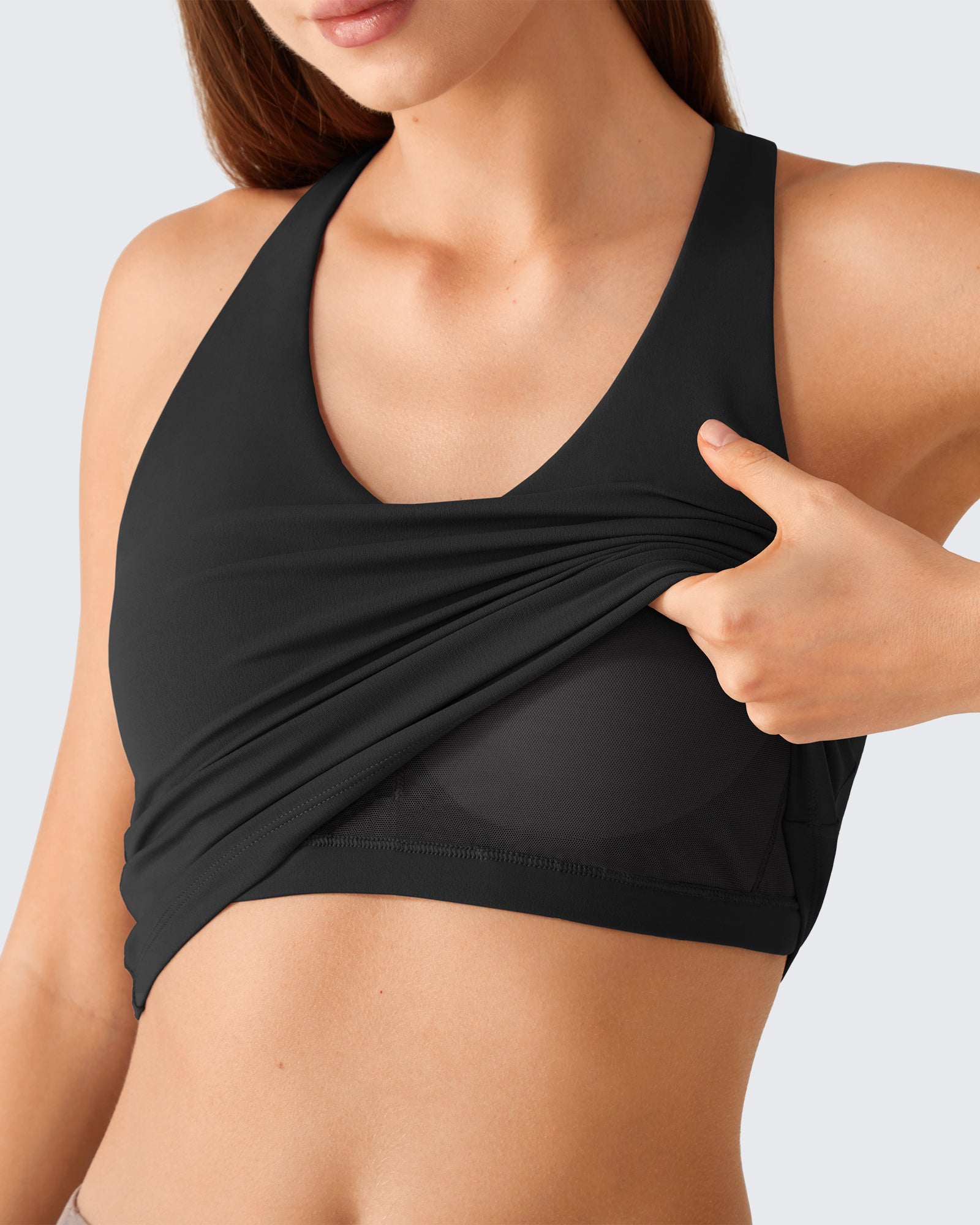 G4Free - G4Free BareFeel Racerback Tank Top with Removable Padded Bra -GF26L896A001A-S