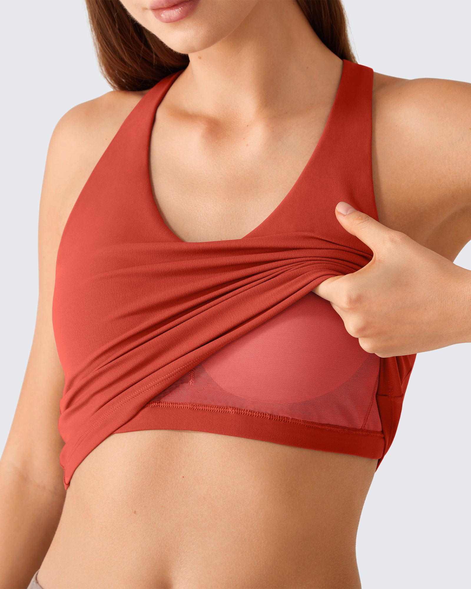 G4Free - G4Free BareFeel Racerback Tank Top with Removable Padded Bra -GF26L896J004A-S