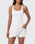 G4Free - G4Free BareFeel Racerback Tennis Dress with Built in Bra & Shorts -GF26V999A001A-S