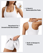 G4Free - G4Free BareFeel Racerback Tennis Dress with Built in Bra & Shorts -GF26V999A001A-S