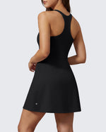 G4Free - G4Free BareFeel Racerback Tennis Dress with Built in Bra & Shorts -GF26V999A001A-S