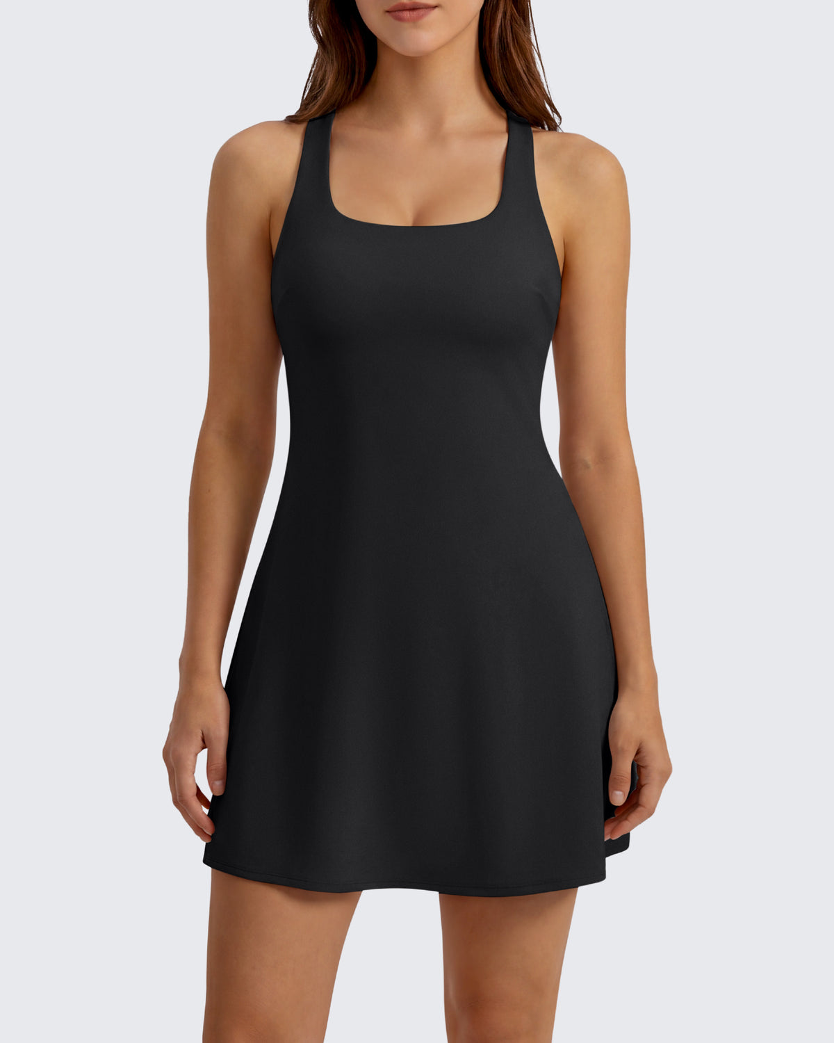 G4Free - G4Free BareFeel Racerback Tennis Dress with Built in Bra & Shorts -GF26V999A001A-S