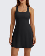 G4Free - G4Free BareFeel Racerback Tennis Dress with Built in Bra & Shorts -GF26V999A001A-S