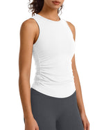 G4Free - G4Free BareFeel Ruched High Neck Yoga Tank Top -GF26L991A001F-XS