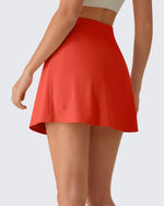 G4Free - G4Free BareFeel Wrap A-Line Tennis Skirt with Built-in Shorts & Pockets -GF26H883A001A-S