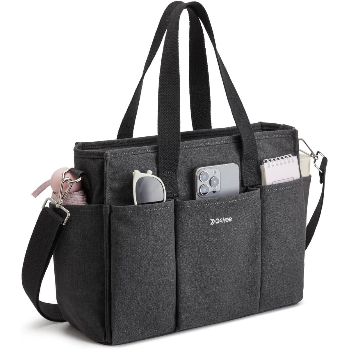 G4Free - G4Free Canvas with Pockets, Medium Size Crossbody Work Tote Bag -TN24B473A