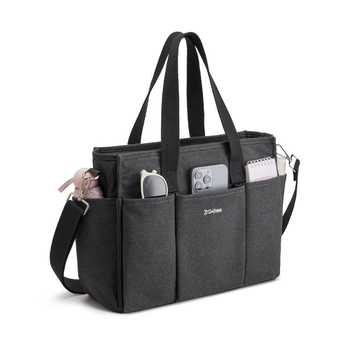 G4Free - G4Free Canvas with Pockets, Medium Size Crossbody Work Tote Bag -TN24B473A
