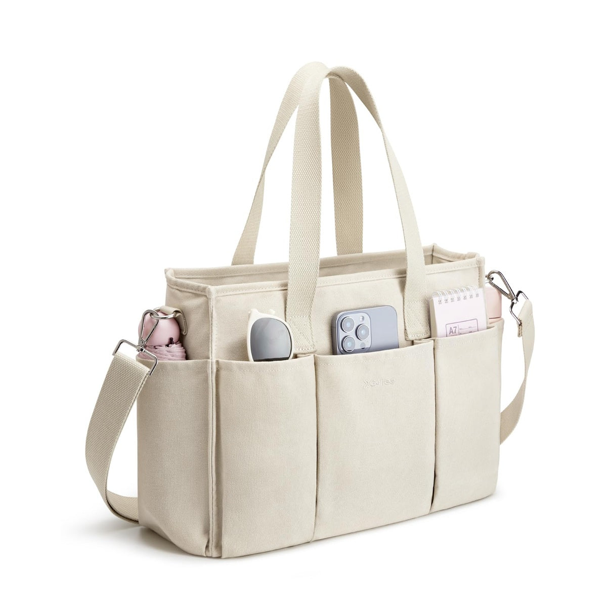 G4Free - G4Free Canvas with Pockets, Medium Size Crossbody Work Tote Bag -TN24B473B