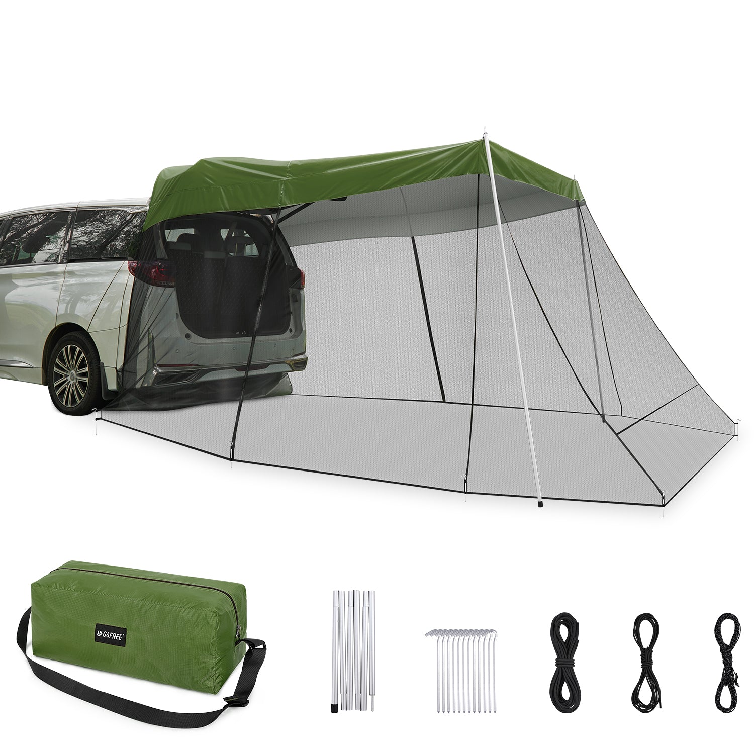 G4Free - G4Free Car Awning with Mosquito Net – Portable Tailgate Shade for Camping -GD21B002B