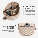 G4Free - G4Free Checkered Crossbody Bum Bag with Removable Pouch Lightweight -TN26B628A