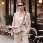 G4Free - G4Free Checkered Crossbody Bum Bag with Removable Pouch Lightweight -TN26B628A