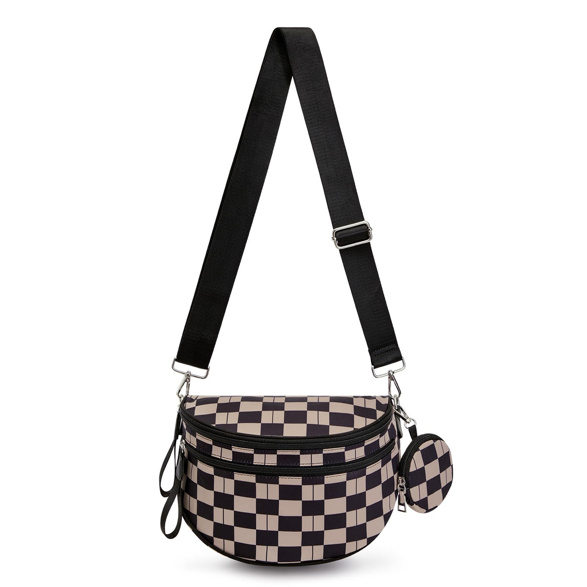 G4Free - G4Free Checkered Crossbody Bum Bag with Removable Pouch Lightweight -TN26B628A