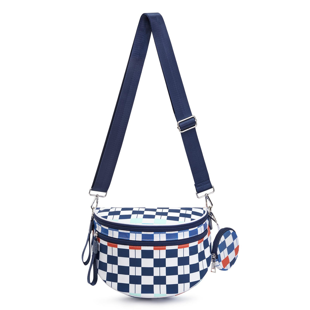G4Free - G4Free Checkered Crossbody Bum Bag with Removable Pouch Lightweight -TN26B628A