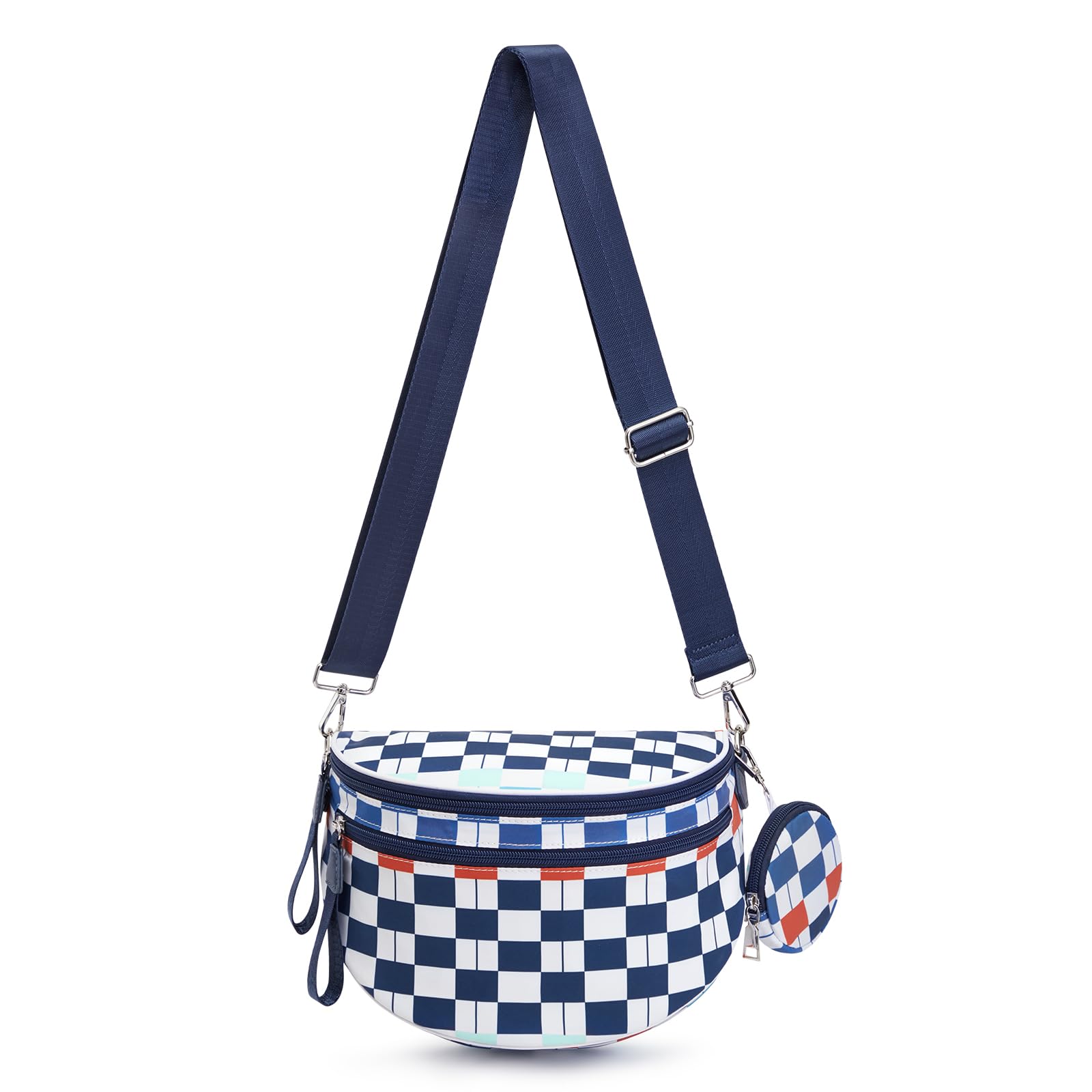 G4Free - G4Free Checkered Crossbody Bum Bag with Removable Pouch Lightweight -TN26B628A