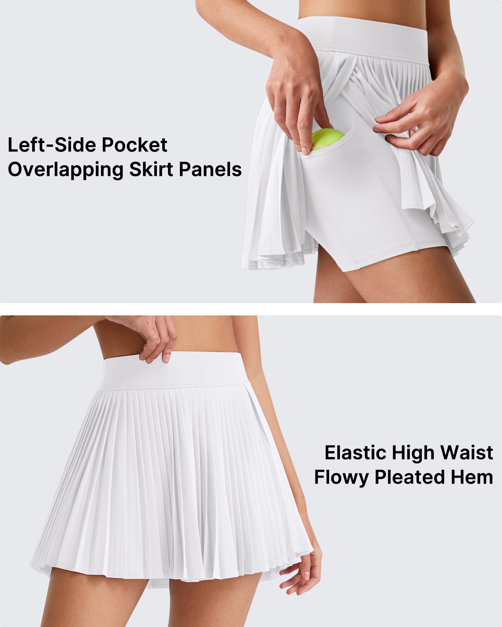 G4Free - G4Free Chillwhisp 14" Pleated Tennis Skirt with Inner Shorts Pocket -GF26H971A001A-S