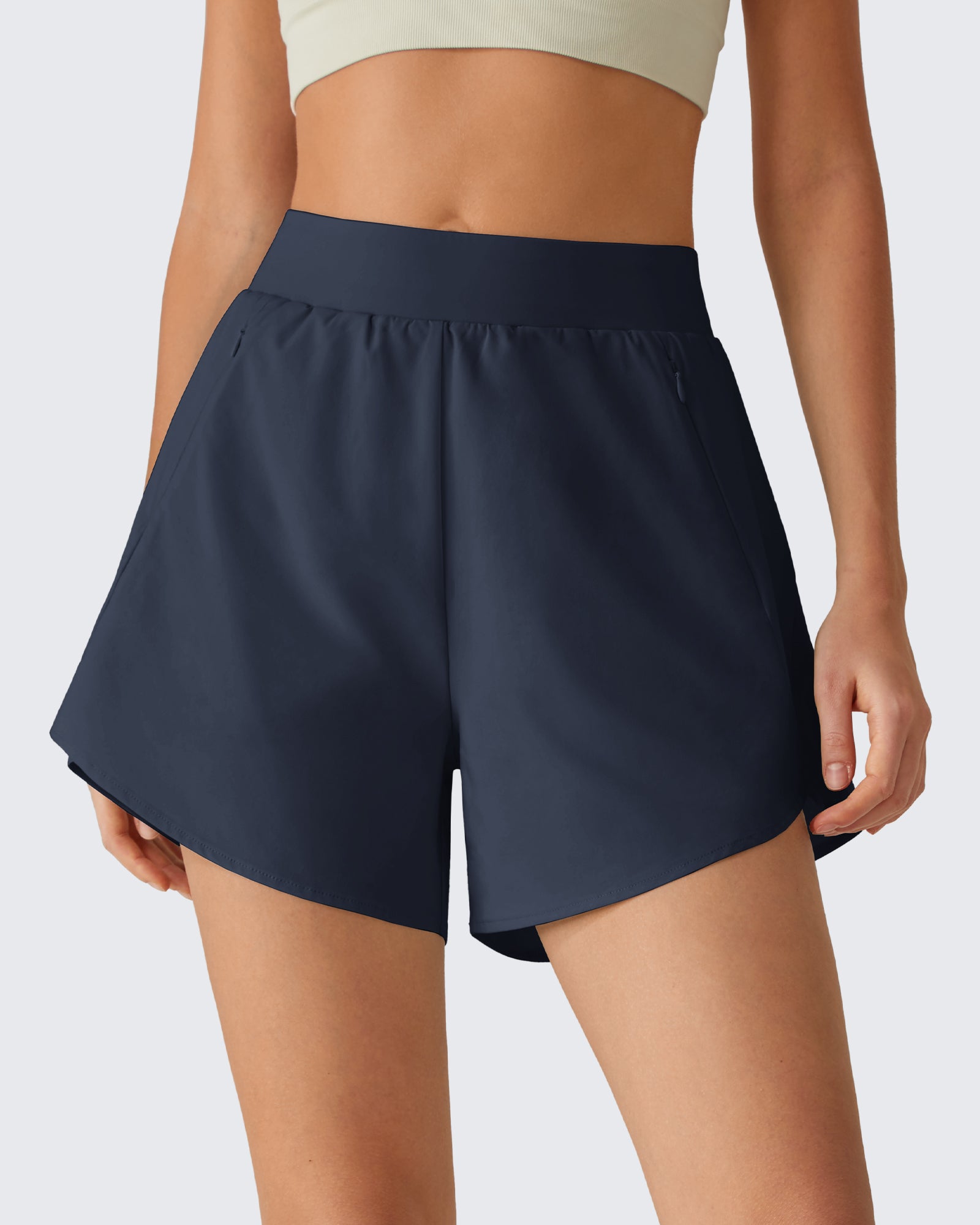 G4Free - G4Free Chillwhisp 2.5" Dolphin Hem Running Shorts with Pockets -GF26E842A001A-S