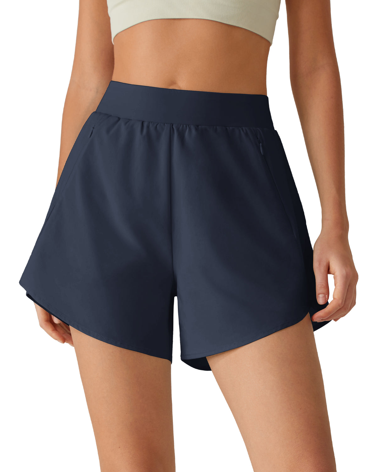 G4Free - G4Free Chillwhisp 2.5" Dolphin Hem Running Shorts with Pockets -GF26E842A001A-S