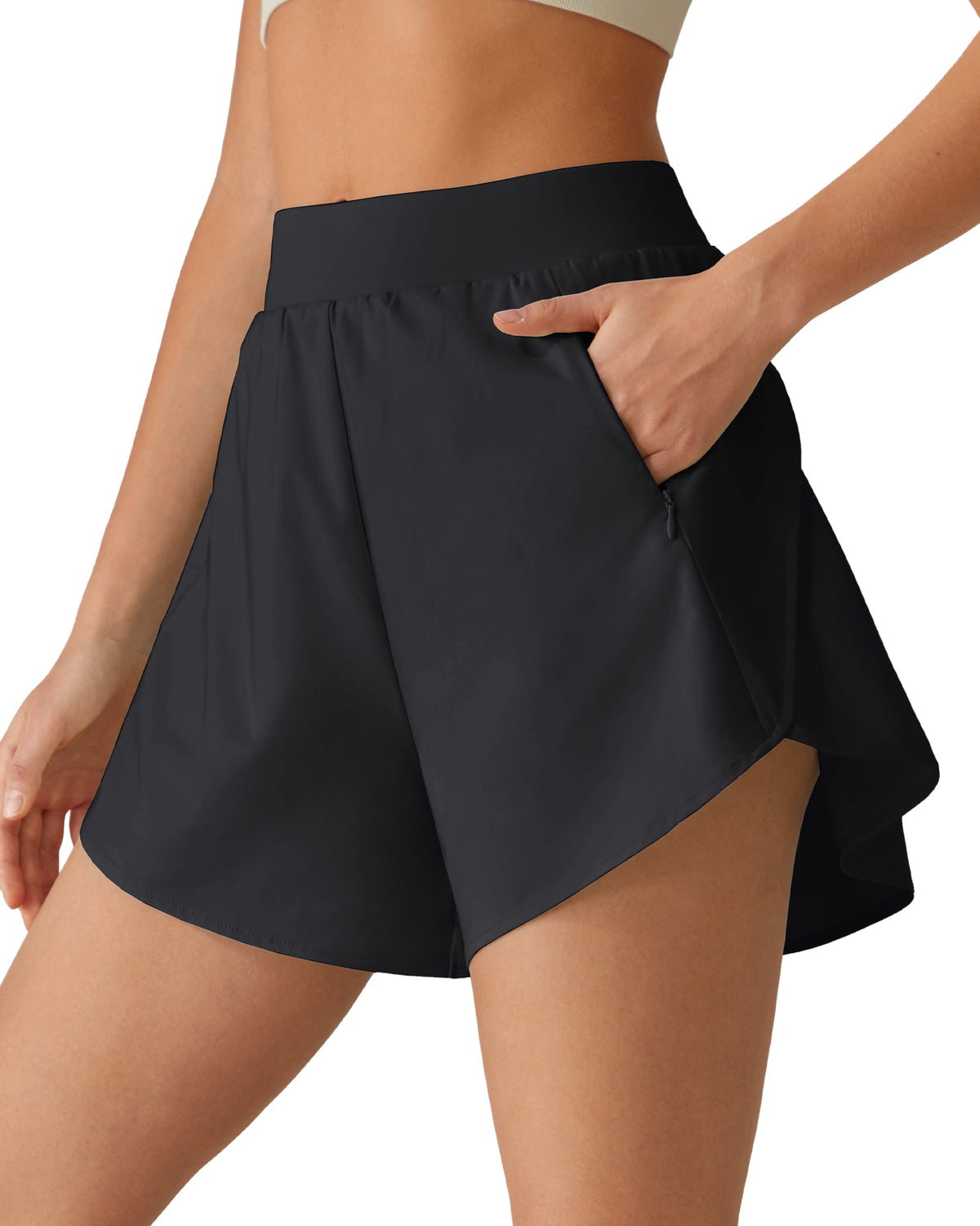 G4Free - G4Free Chillwhisp 2.5" Dolphin Hem Running Shorts with Pockets -GF26E842A001A-S