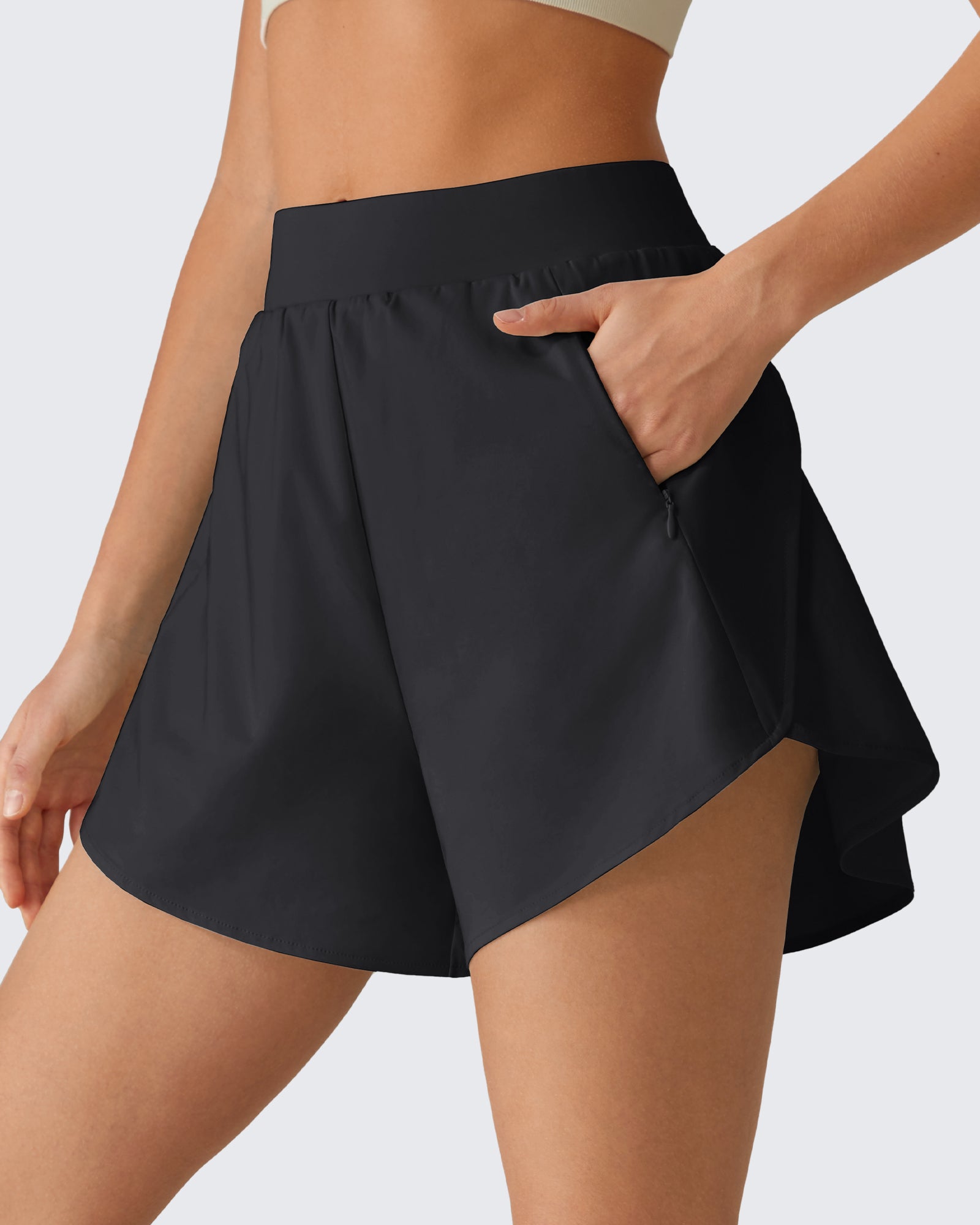 G4Free - G4Free Chillwhisp 2.5" Dolphin Hem Running Shorts with Pockets -GF26E842A001A-S