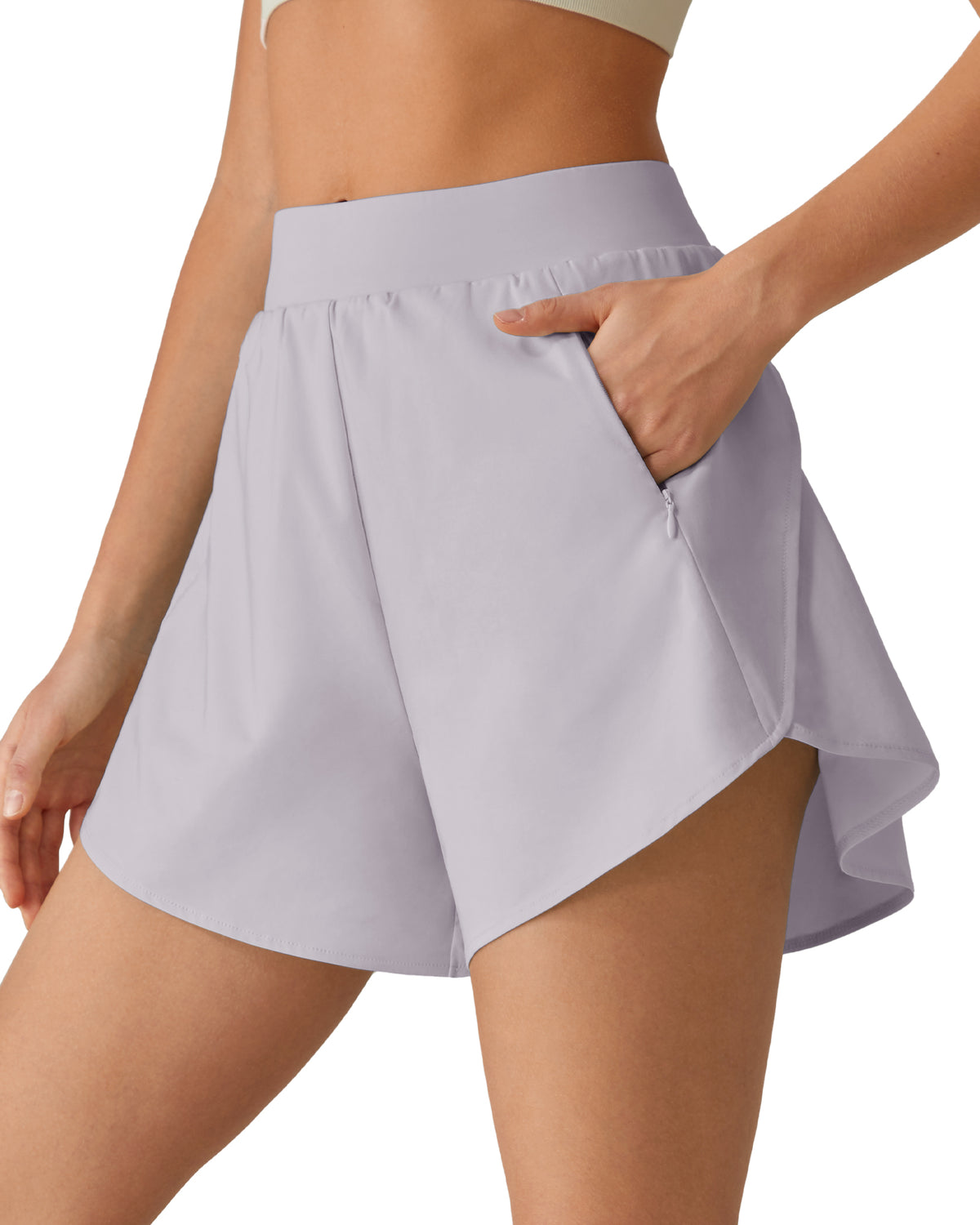G4Free - G4Free Chillwhisp 2.5" Dolphin Hem Running Shorts with Pockets -GF26E842C008A-S
