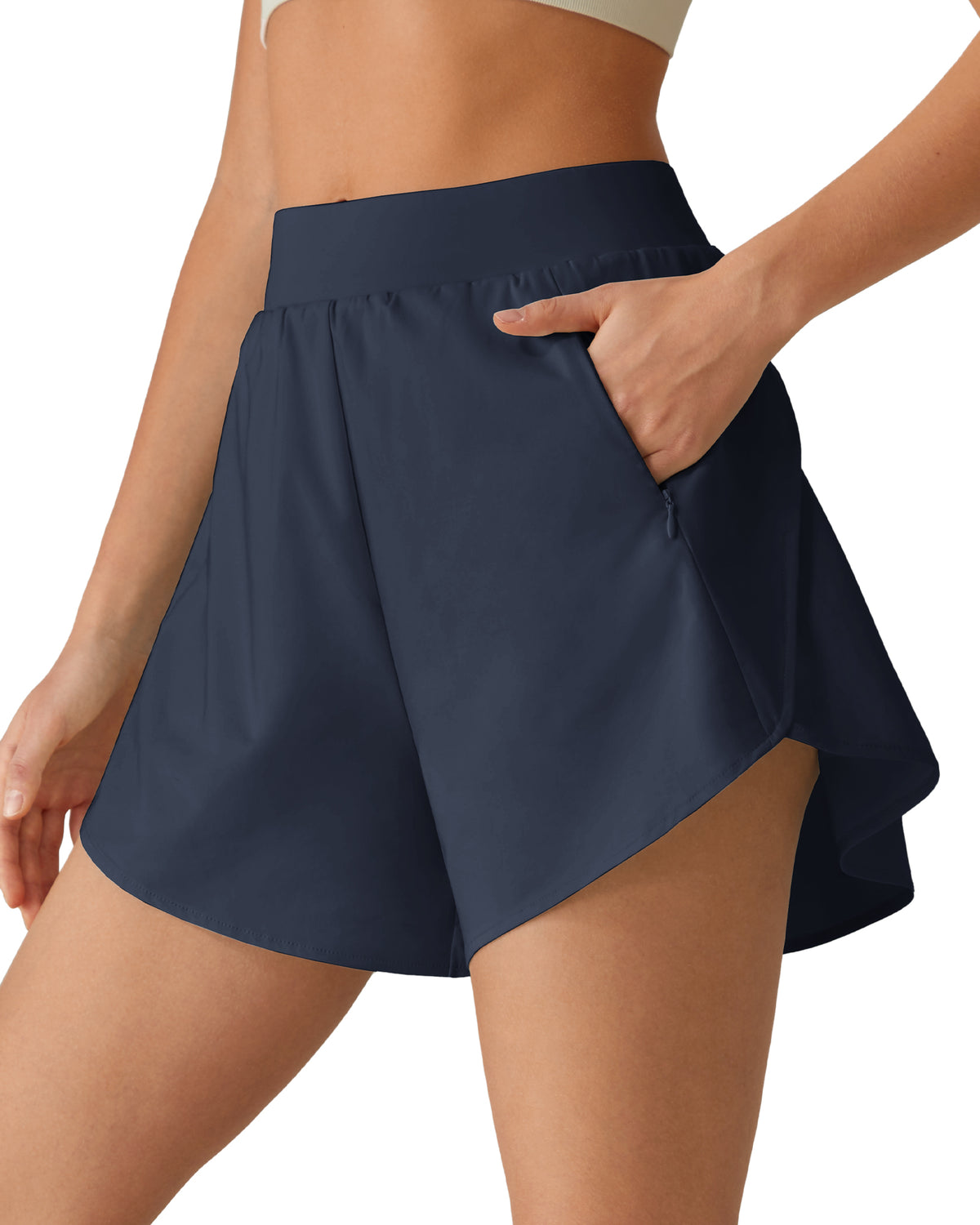 G4Free - G4Free Chillwhisp 2.5" Dolphin Hem Running Shorts with Pockets -GF26E842D019A-S