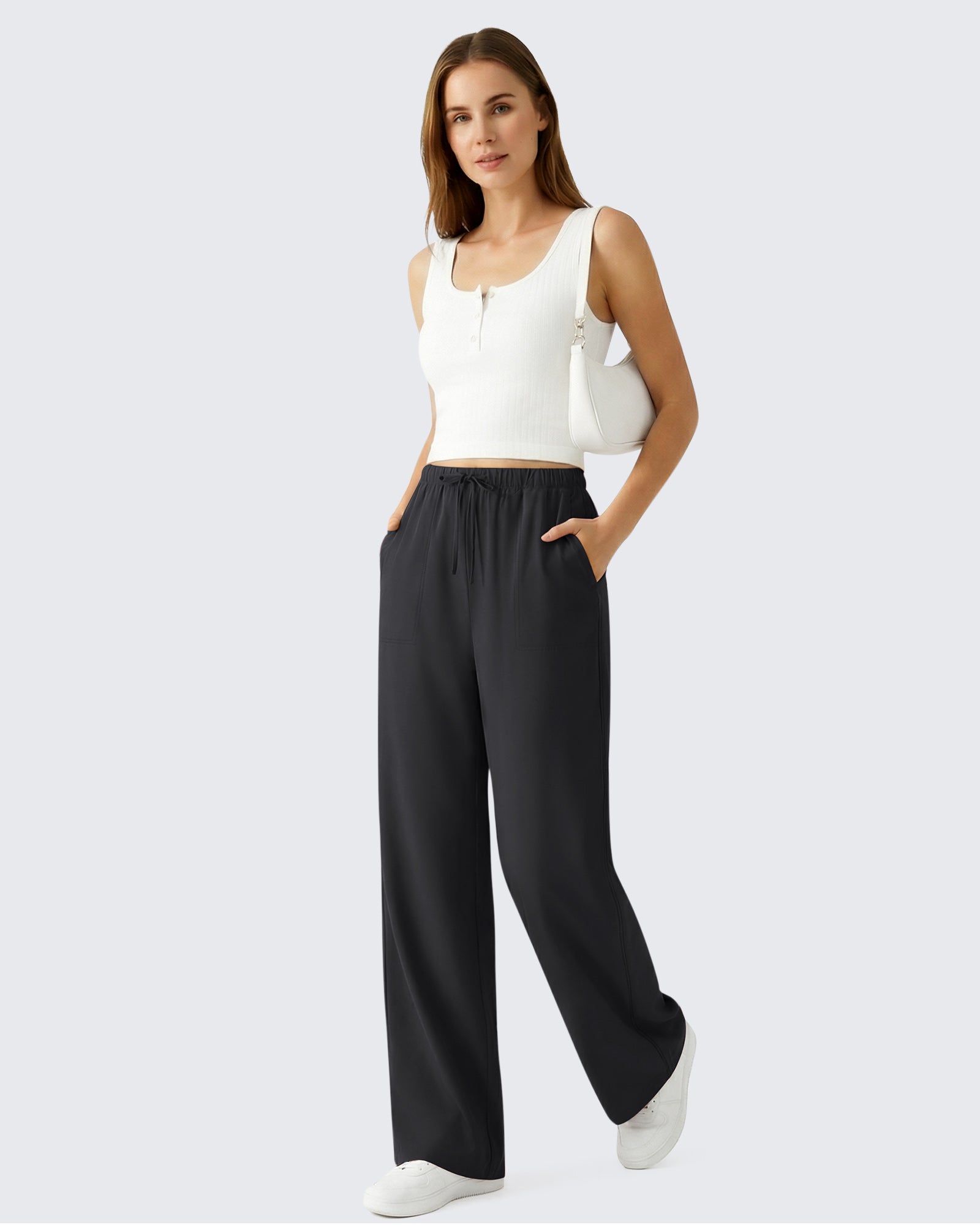 G4Free - G4Free Chillwhisp Drawstring Wide Leg Pants -GF26J874A001A-S