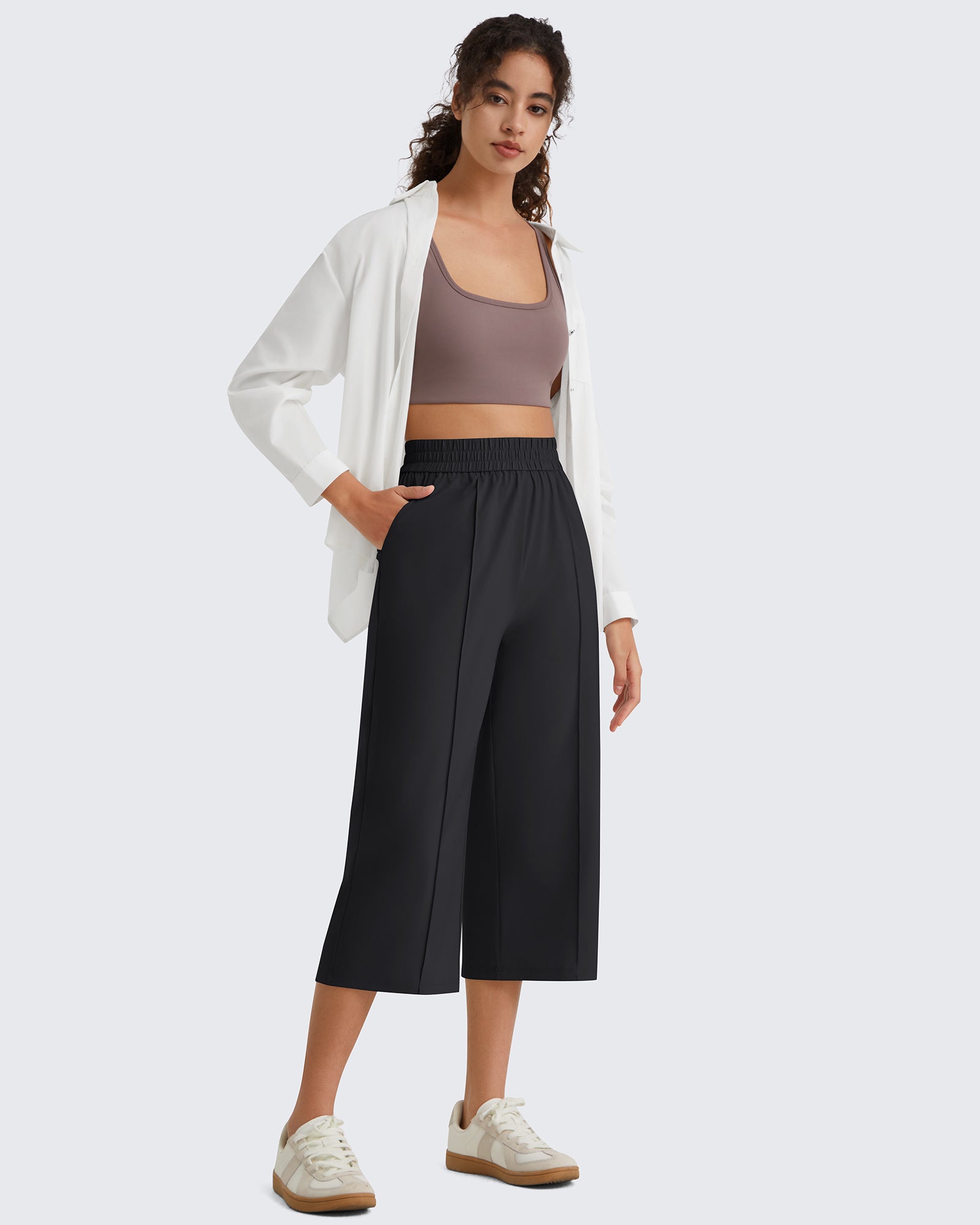 G4Free - G4Free Chillwhisp Lightweight Wide Leg Capris -GF26J900A001A-S