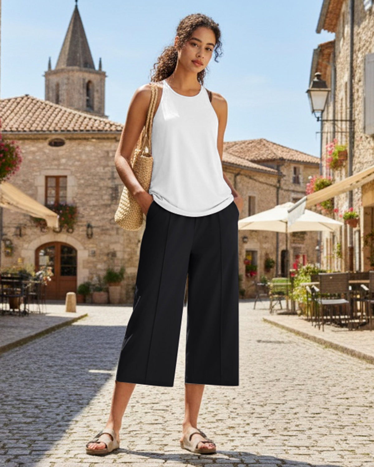 G4Free - G4Free Chillwhisp Lightweight Wide Leg Capris -GF26J900A001A-S