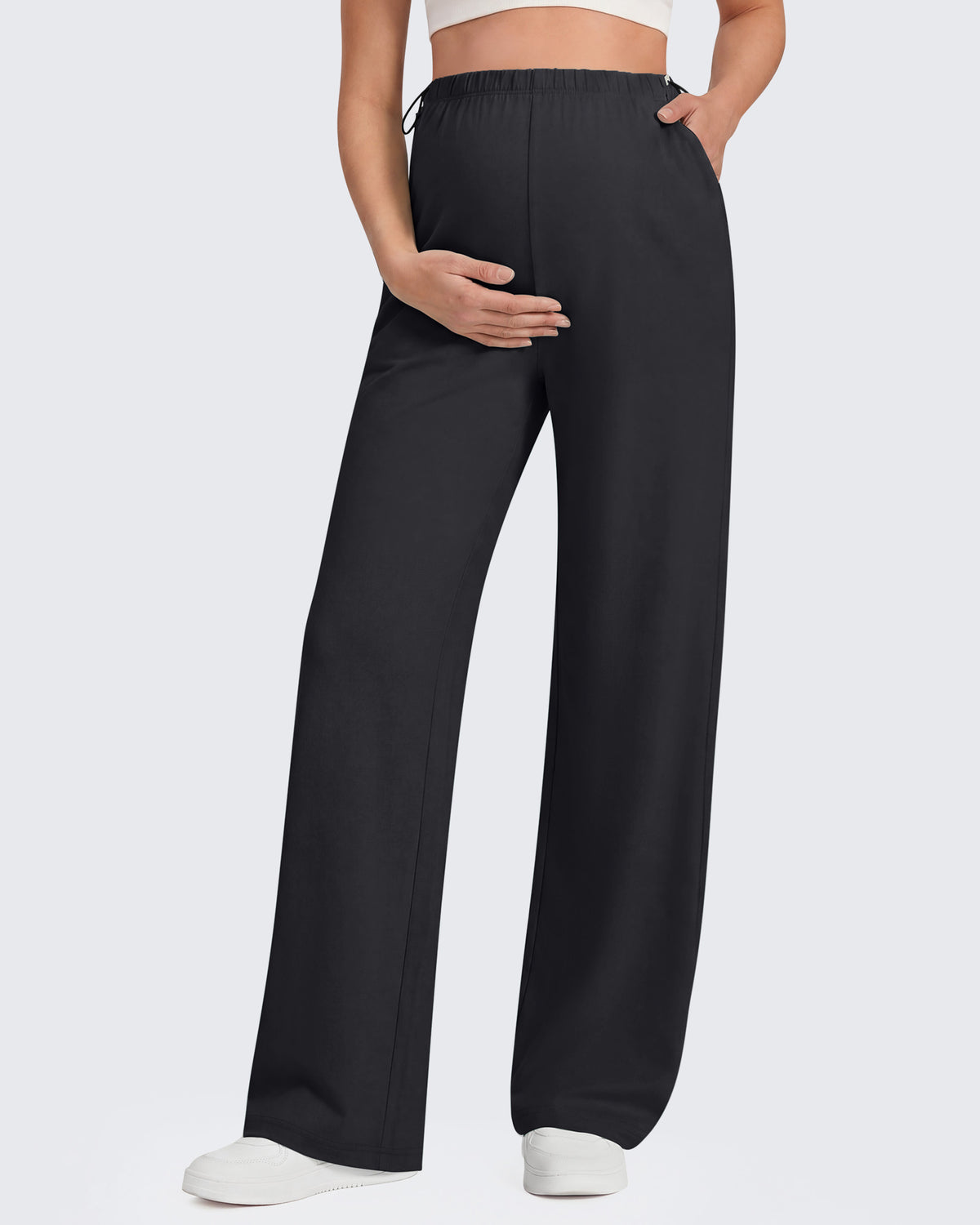 G4Free - G4Free Chillwhisp Maternity Wide Leg Pants – Adjustable Waist -GF26JY1021A001A-S