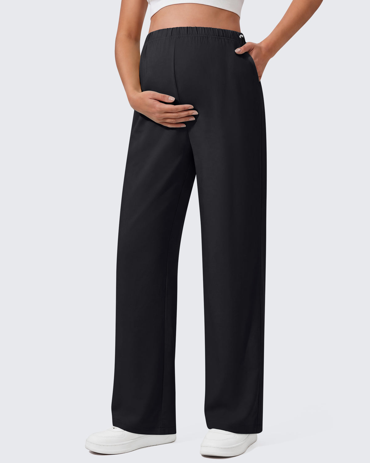 G4Free - G4Free Chillwhisp Maternity Wide Leg Pants – Adjustable Waist -GF26JY1021A001A-S