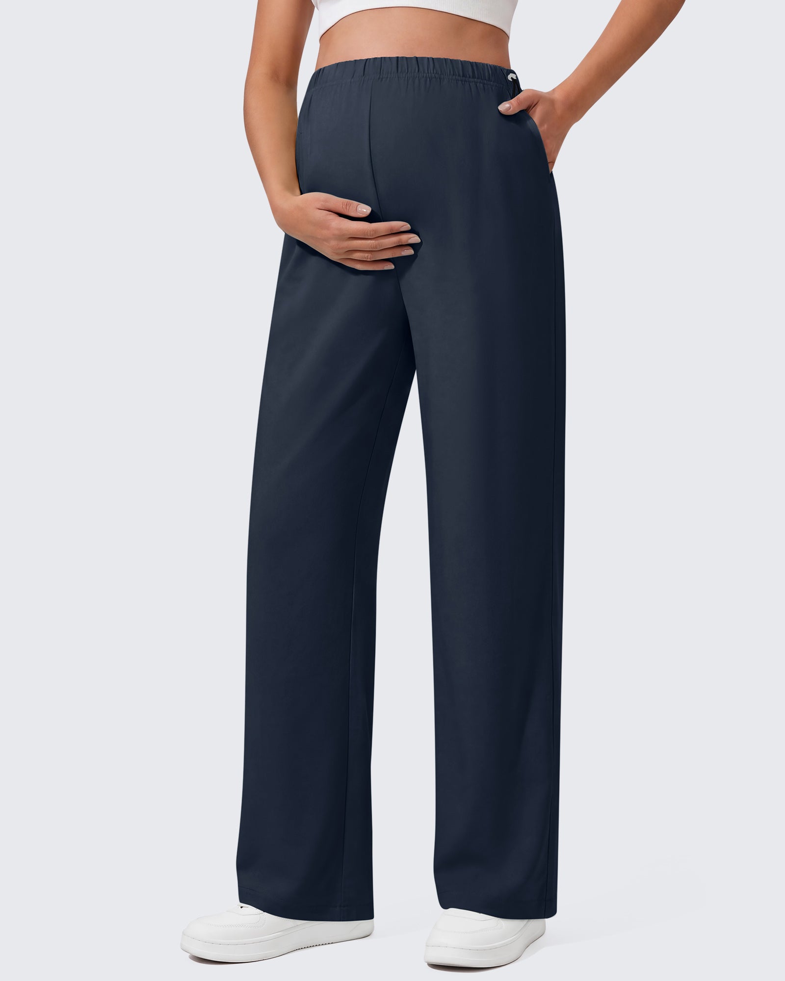 G4Free - G4Free Chillwhisp Maternity Wide Leg Pants – Adjustable Waist -GF26JY1021A001A-S