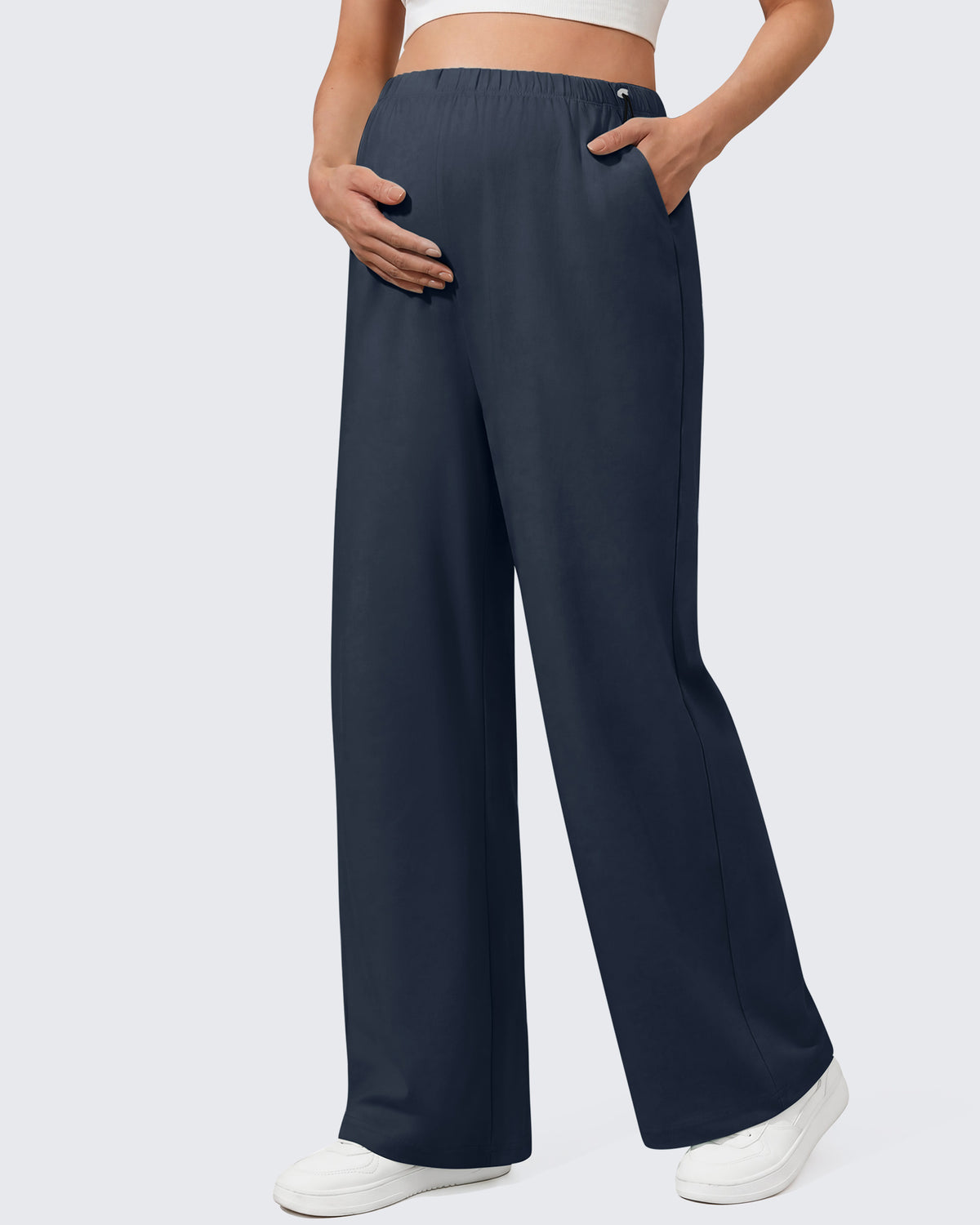 G4Free - G4Free Chillwhisp Maternity Wide Leg Pants – Adjustable Waist -GF26JY1021A001A-S