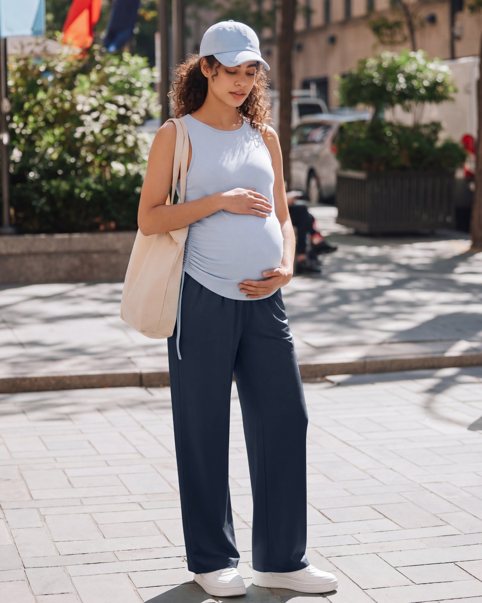 G4Free - G4Free Chillwhisp Maternity Wide Leg Pants – Adjustable Waist -GF26JY1021A001A-S