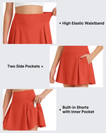 G4Free - G4Free Chillwhisp Pleated Tennis Skirt for Girls – High Waisted Skort with 4 Pockets -GF26HG946A001A-S