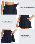G4Free - G4Free Chillwhisp Pleated Tennis Skirt for Girls – High Waisted Skort with 4 Pockets -GF26HG946A001A-S