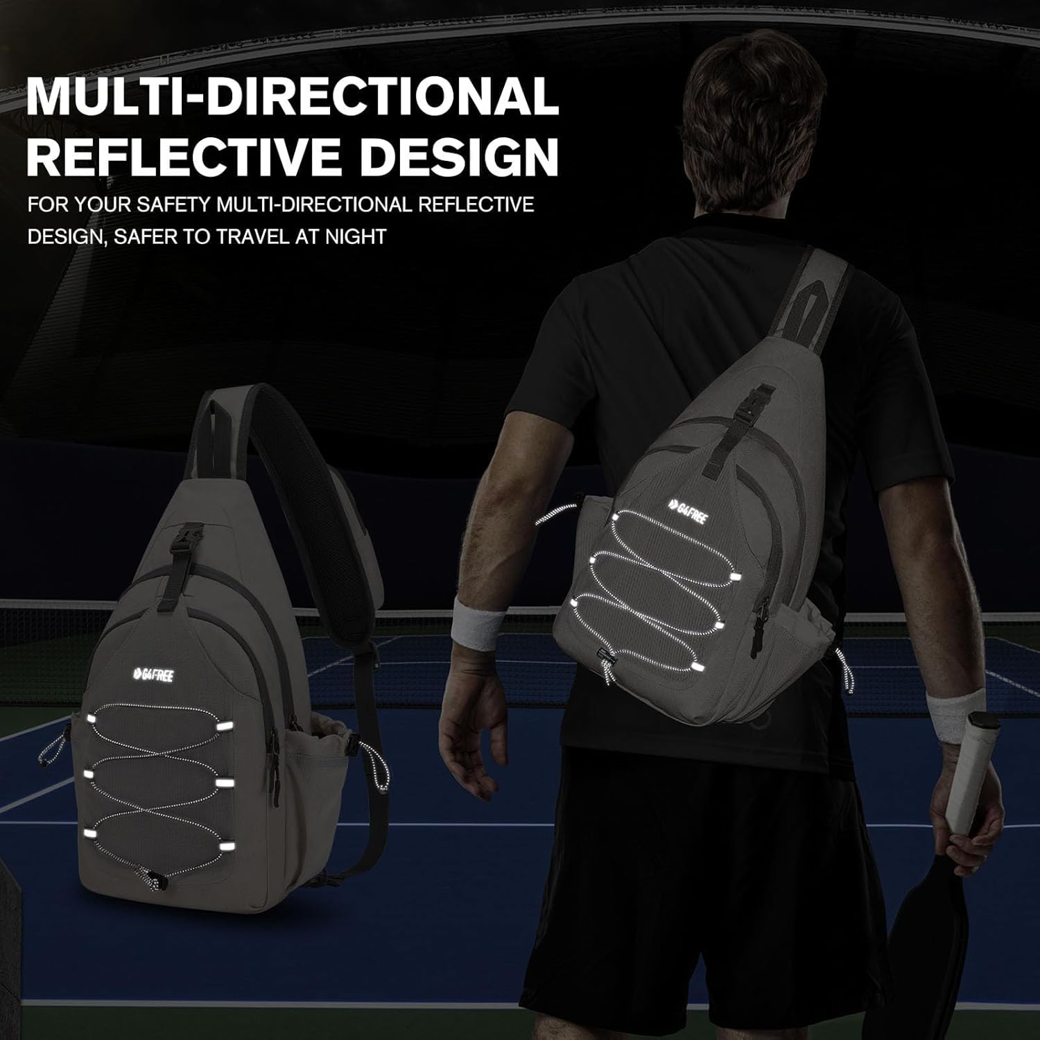 G4Free - G4Free Crossbody Sling Pickleball Paddle Bag -TN23B269D