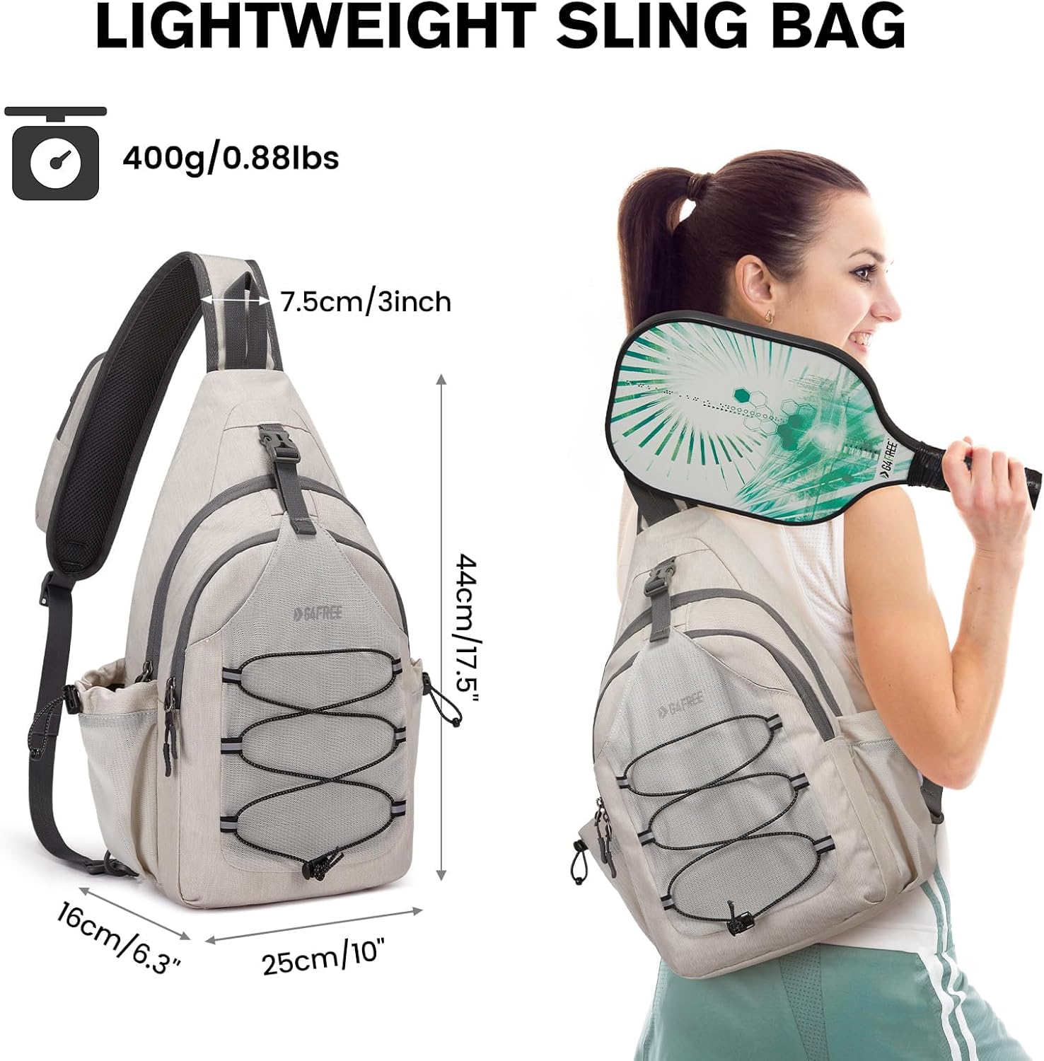 G4Free - G4Free Crossbody Sling Pickleball Paddle Bag -TN23B269D