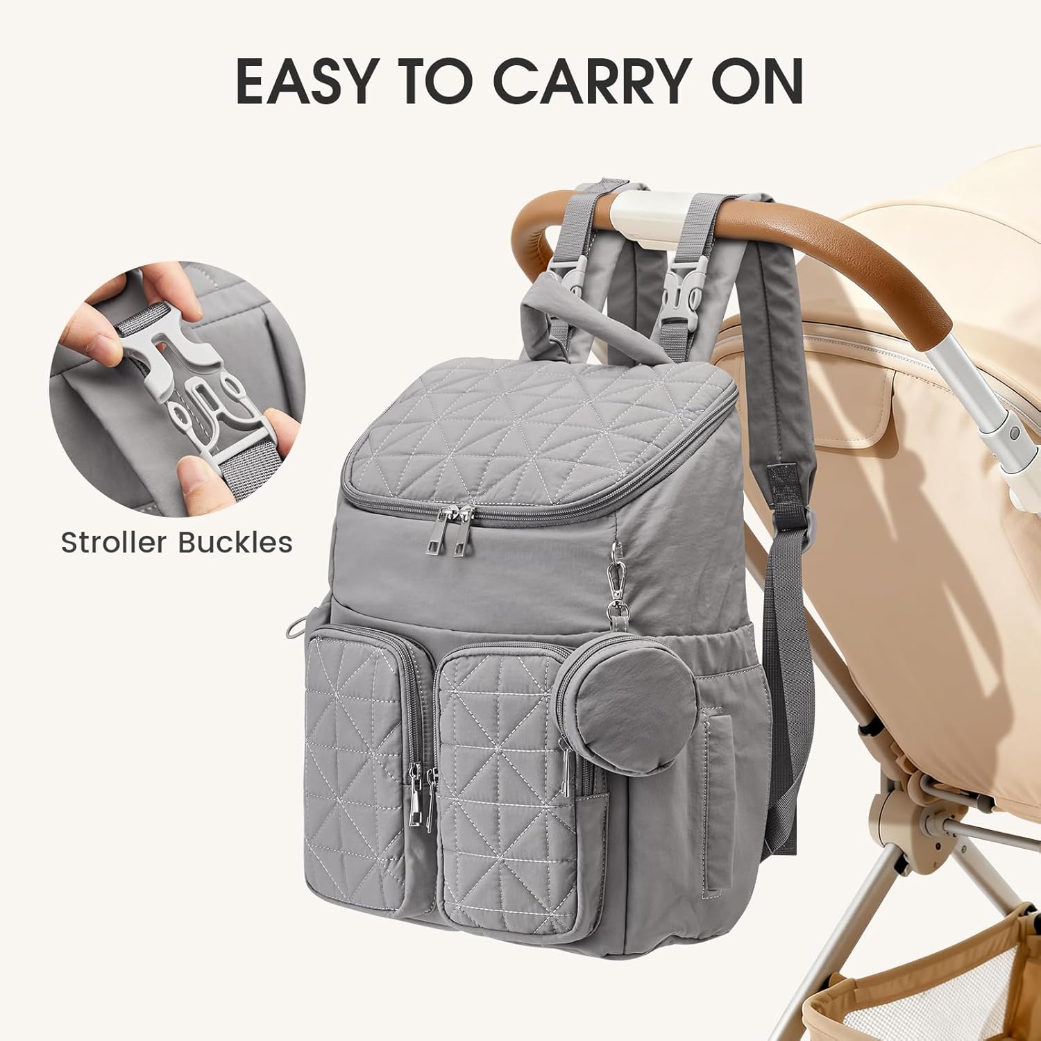 G4Free - G4Free Diaper Bag Backpack with Pacifier Case & Insulated Pockets -TN25B571C