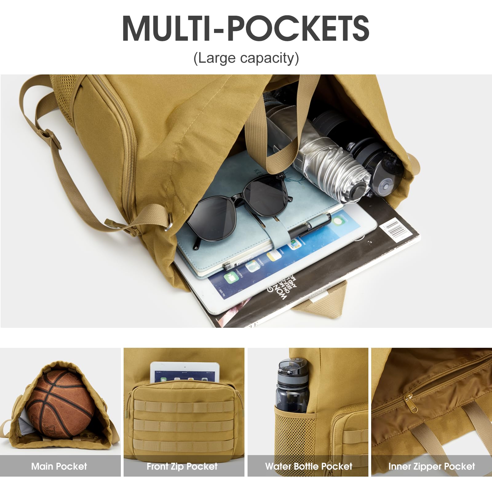 G4Free - G4Free Drawstring Backpack Sports Gym Bag with Shoes Compartment -TN23B194C