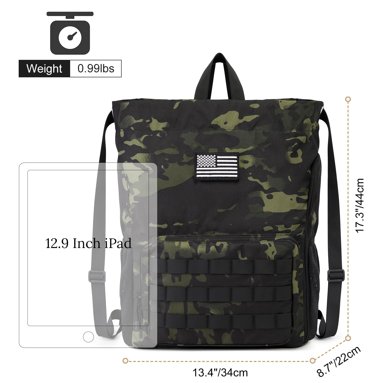 G4Free - G4Free Drawstring Backpack Sports Gym Bag with Shoes Compartment -TN23B194C