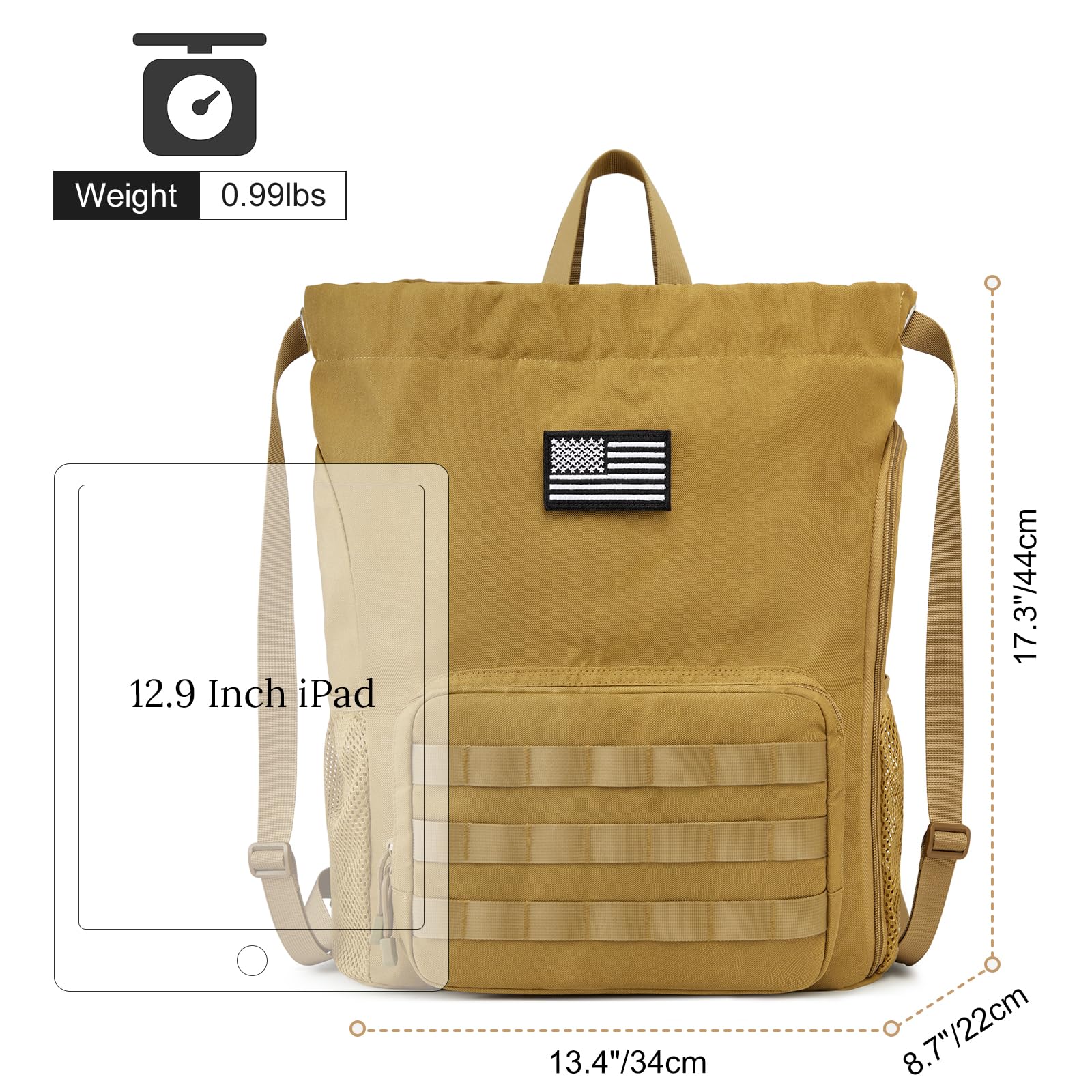 G4Free - G4Free Drawstring Backpack Sports Gym Bag with Shoes Compartment -TN23B194C
